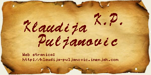 Klaudija Puljanović vizit kartica